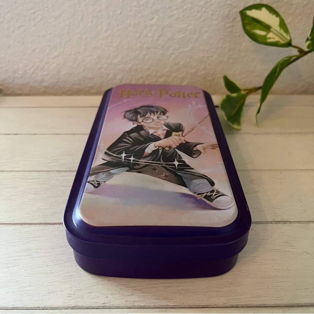 Vintage y2k 2000 Harry Potter Pencil Tin Case Trinket Box